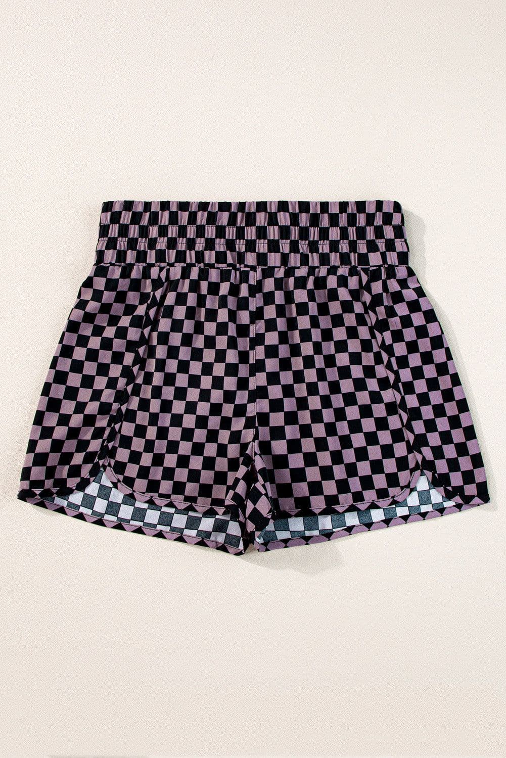 image-Pink High Waisted Leopard Athletic Shorts (55 characters)