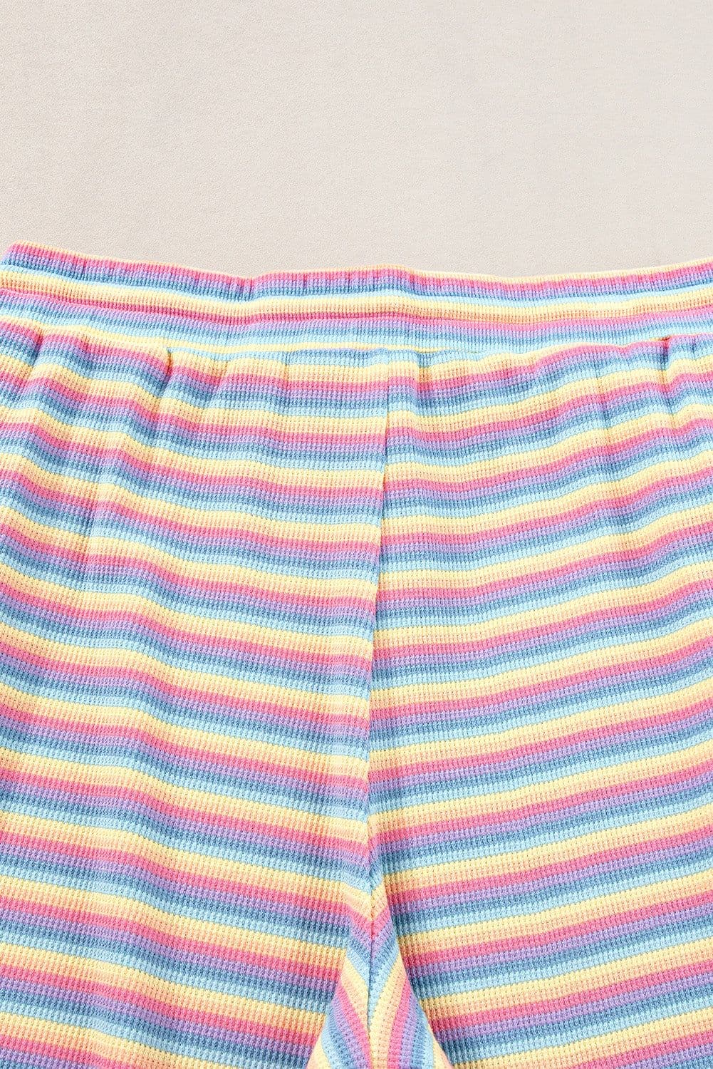 image-Pink Stripe Rainbow Tee Wide Leg Pants Set