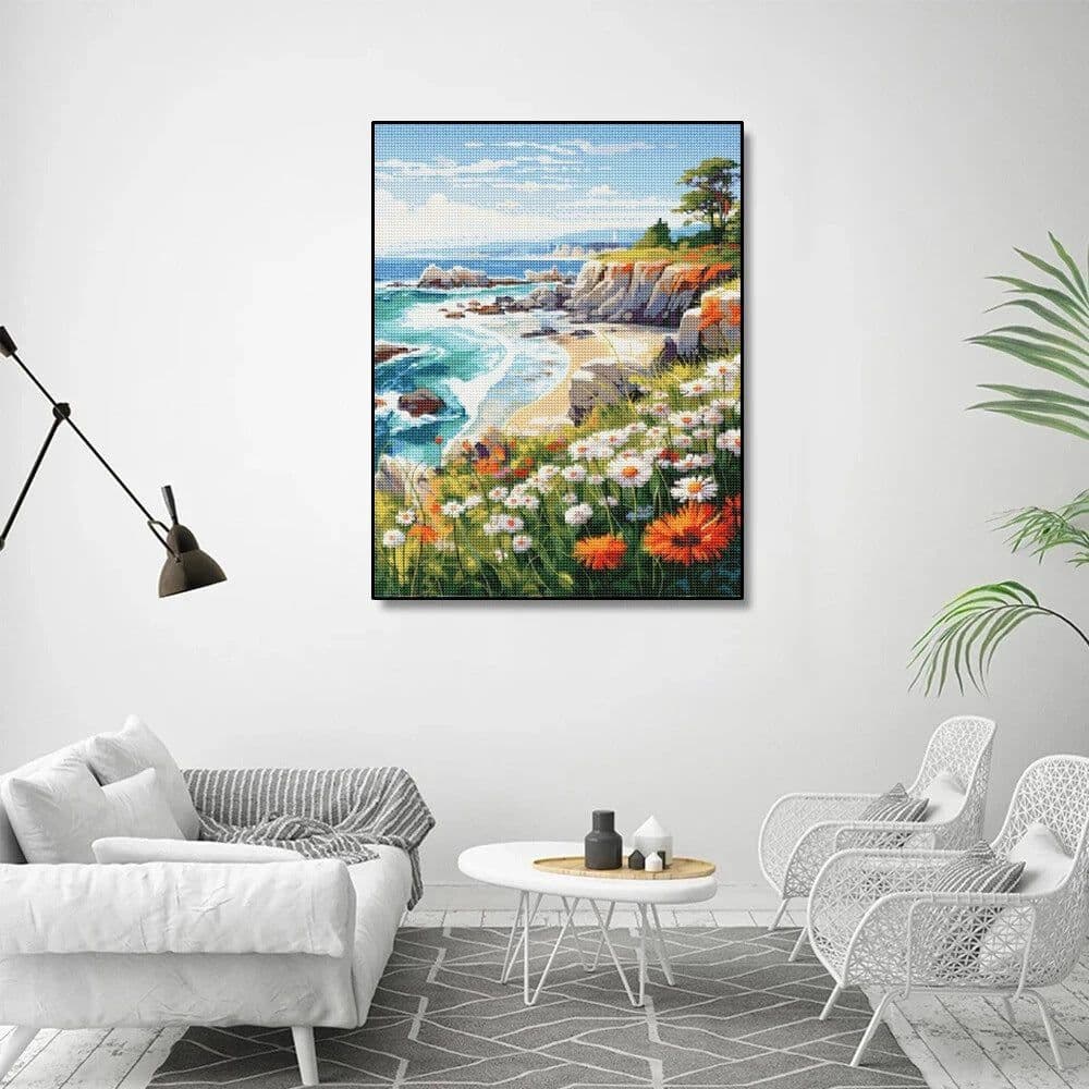 image-Diamond Beautiful Landscape DIY Handmade Living Room Entrance Decorative Painting
