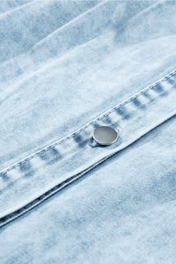 image-Beau Blue Mineral Wash Ruffled Denim Dress