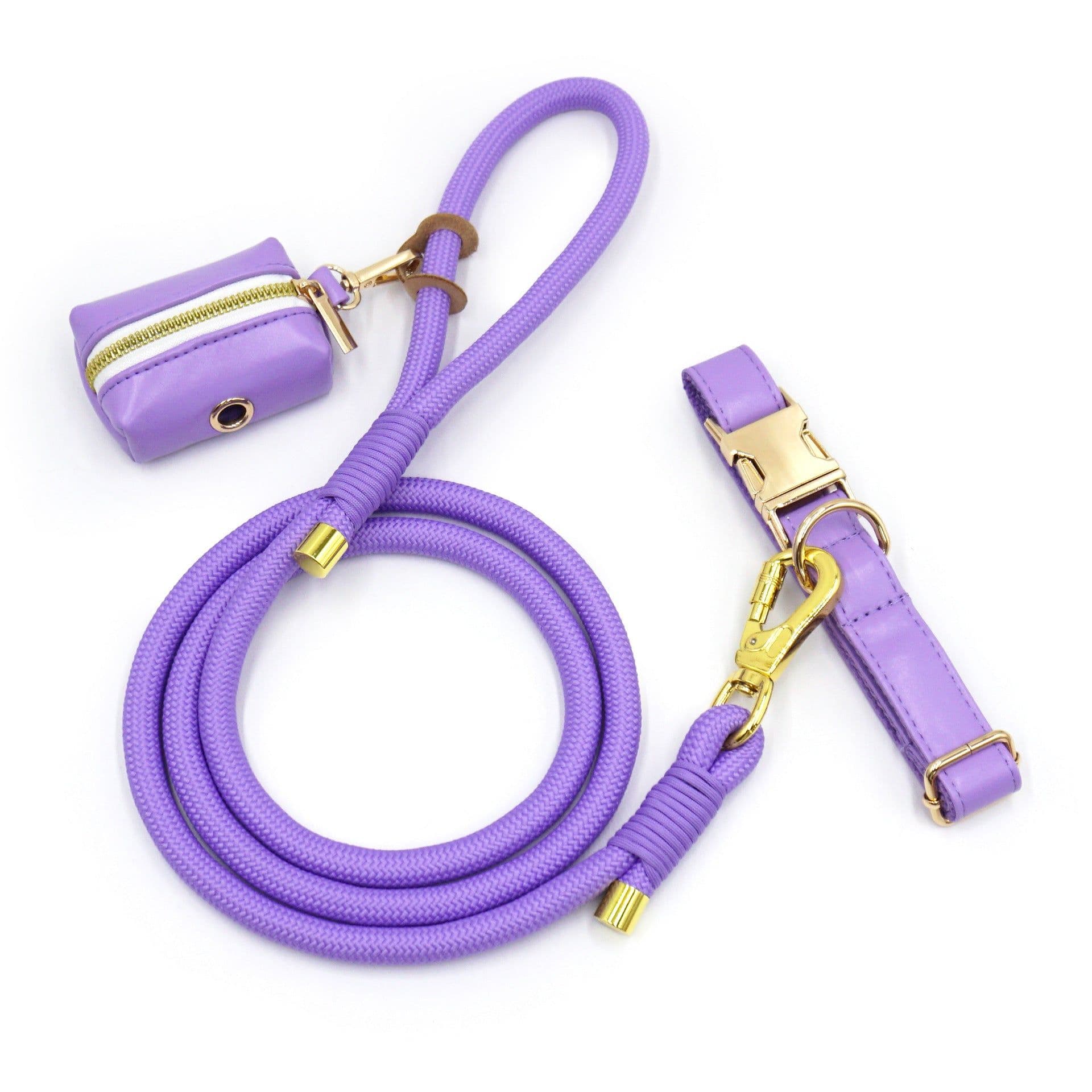 image-New Leather Hand-woven Round Rope Strong Dog Rope Leash