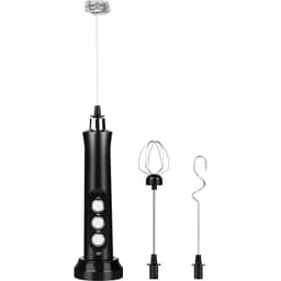 image-Handheld Wireless Milk Frother and Egg Beater - 3-Head Stainless Steel