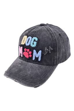 image-Black DOG MOM Baseball Cap - Cotton, Breathable, Cute Design