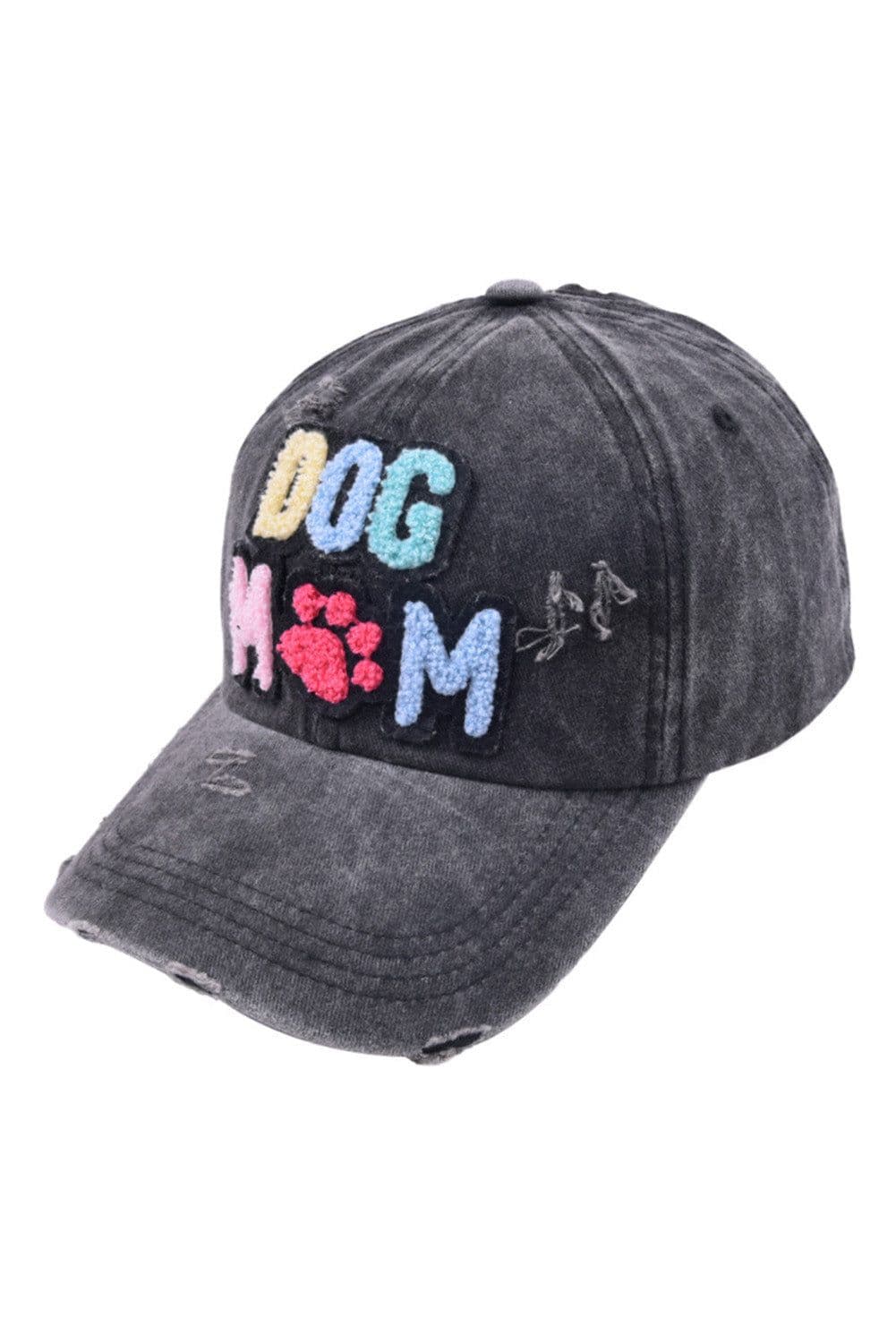 image-Black DOG MOM Baseball Cap - Cotton, Breathable, Cute Design