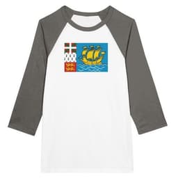 image-Drapeau de Saint-Pierre-et-Miquelon - T-shirt unisexe Raglan à manches