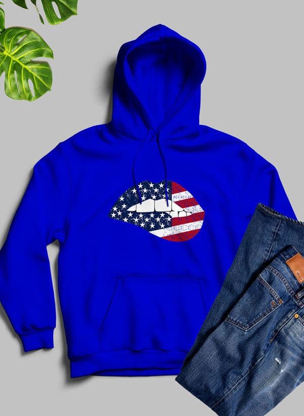 image-USA FLAG LIPS American Flag Lips Hoodie