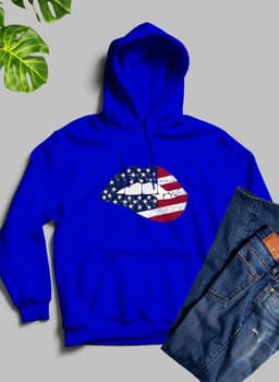 image-USA FLAG LIPS American Flag Lips Hoodie