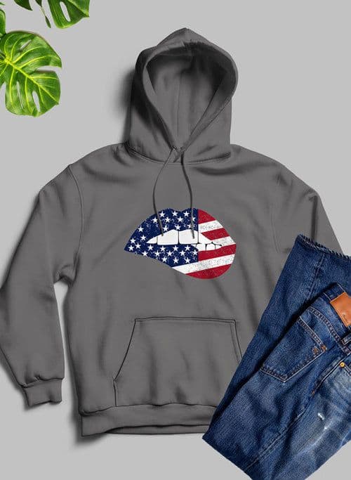 image-USA FLAG LIPS American Flag Lips Hoodie