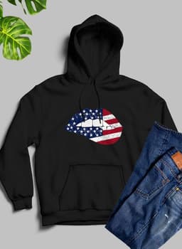 image-USA FLAG LIPS American Flag Lips Hoodie