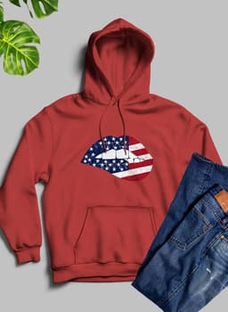 image-USA FLAG LIPS American Flag Lips Hoodie