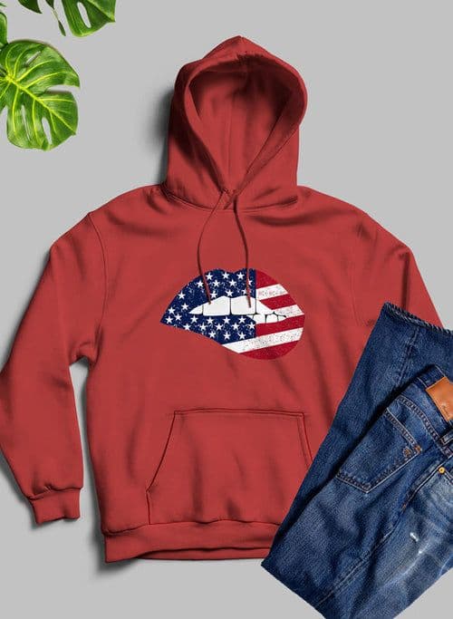 image-USA FLAG LIPS American Flag Lips Hoodie