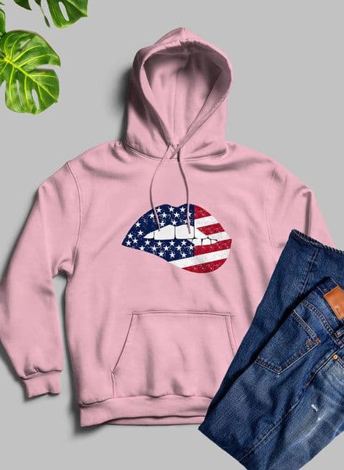 image-USA FLAG LIPS American Flag Lips Hoodie