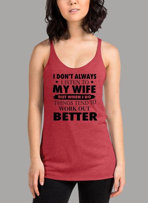 image-I Dont Always Listen To My Wife Black Women's Tank Top