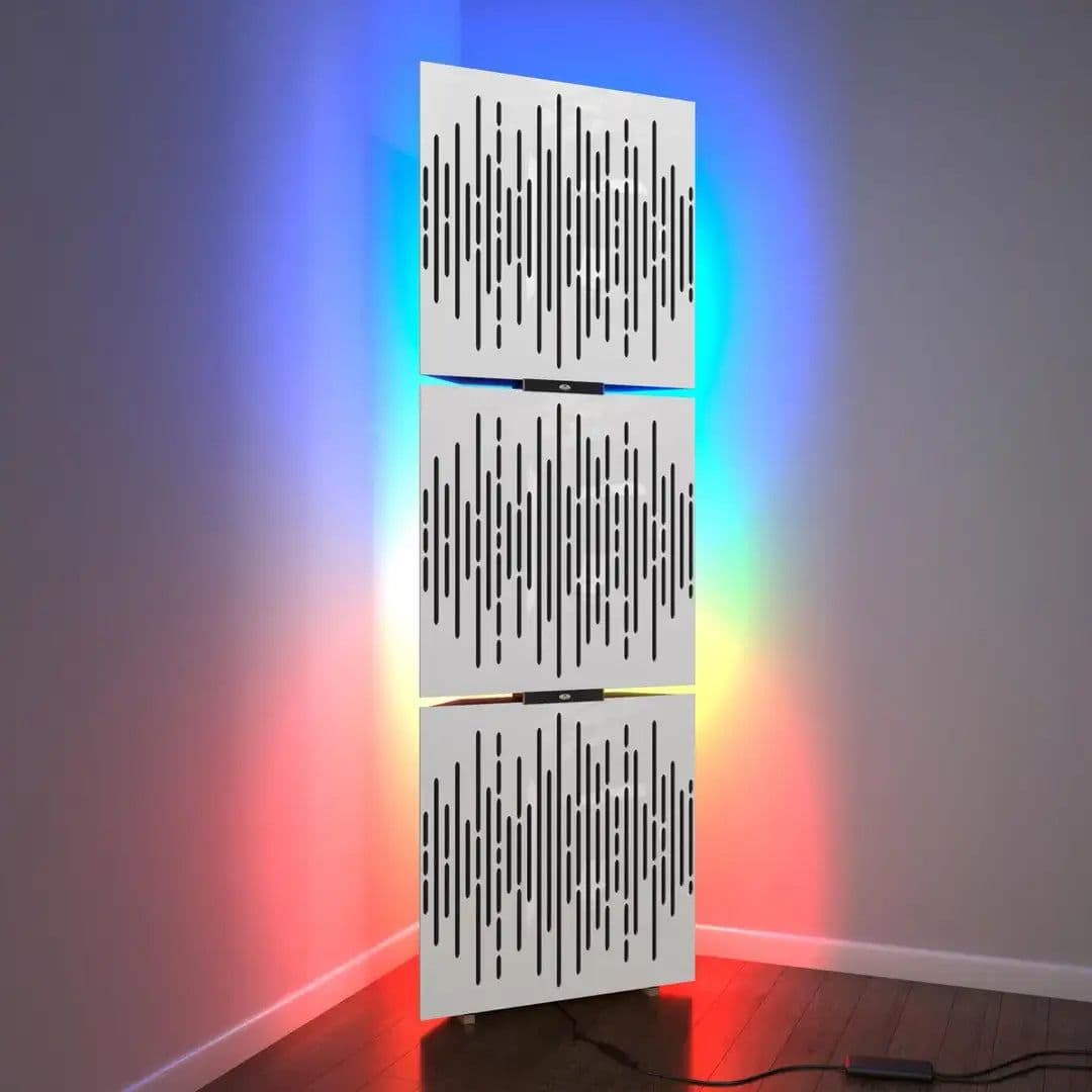 image-3x WAVE Bass Traps w/ RGB Lamp | LED Acoustic Corner