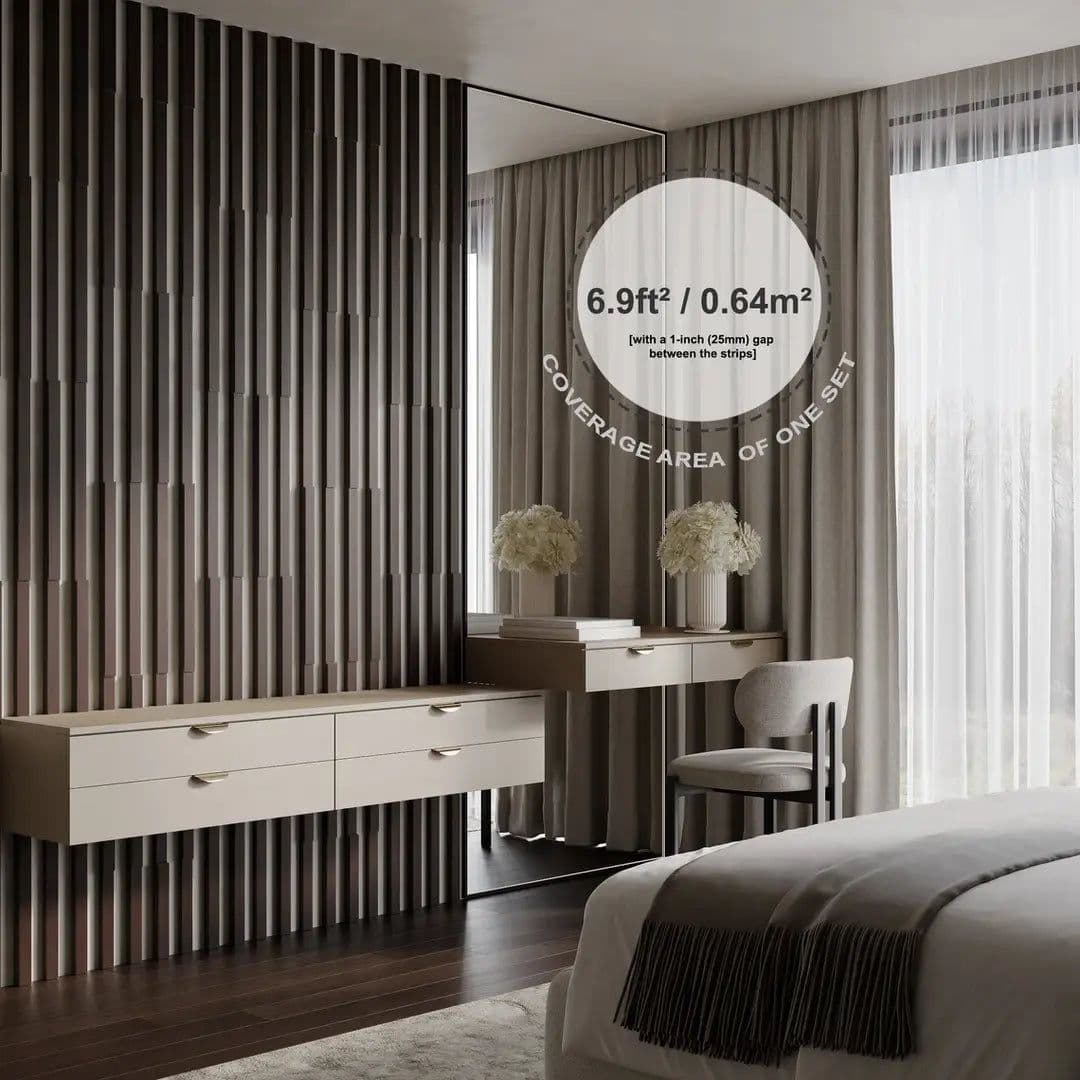 image-PLUTA-3 Acoustic Panels | 1.2" Strips | Wall Decor
