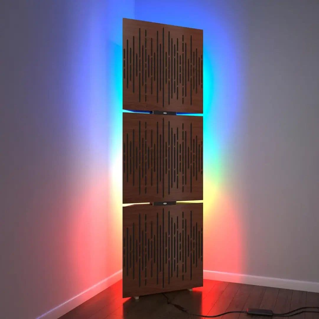 image-3x WAVE Bass Traps w/ RGB Lamp | LED Acoustic Corner