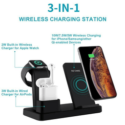 image-3-in-1 Fast Wireless Chargers Charging Pad for Mobile Phone/iWatch