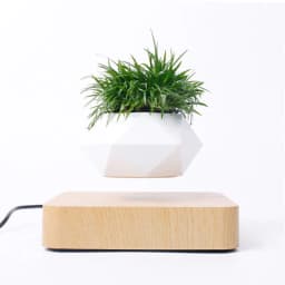 image-Novelty Levitating Rotation Flowerpot Magnetic Levitation FlowerPot