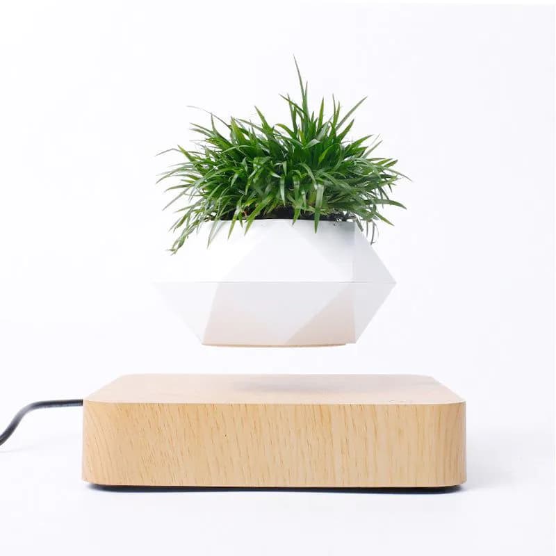 image-Novelty Levitating Rotation Flowerpot Magnetic Levitation FlowerPot