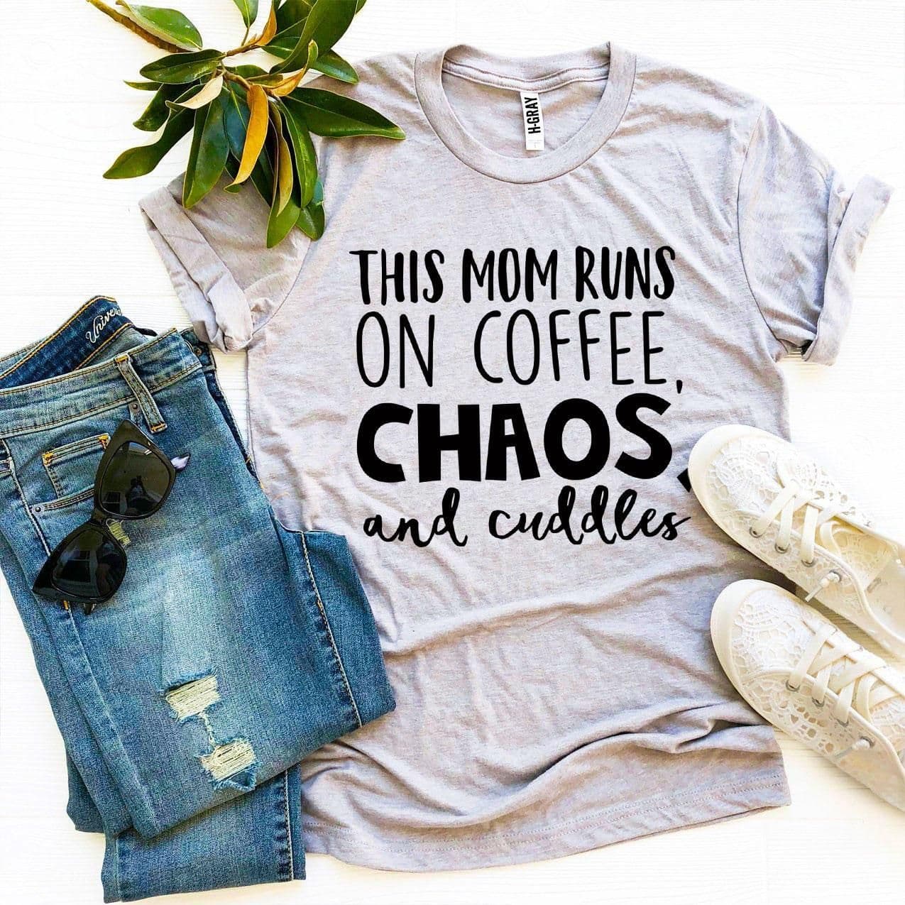 image-Bella Canvas Mom Runs On Coffee T-shirt - XS-3XL