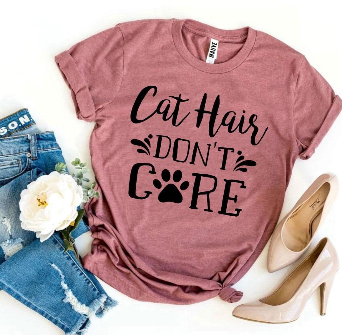 image-Bella Canvas Cat Hair Don’t Care T-shirt - Premium Cotton - Sizes XS-3XL