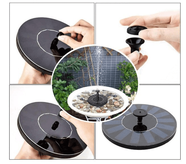 image-Solar Power Floating Fountain Garden Pool Pond Watering Kit