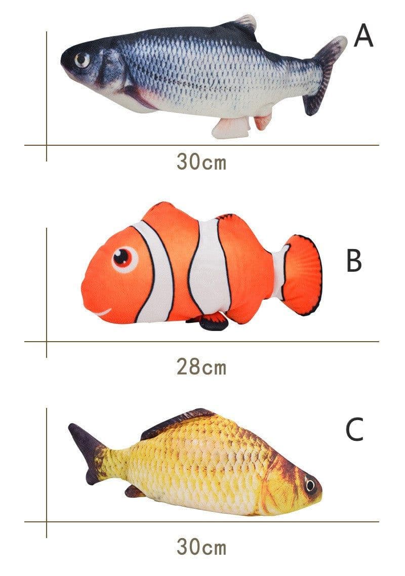 image-Electronic Floppy Fish Cat Toy Moving Fish Toy for Cats