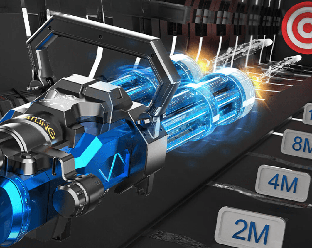 image-Electric Double Barrel Gatling Automatic Water Gun Toy