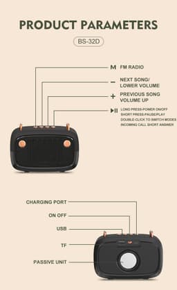 image-Portable Wireless Subwoofer Bluetooth V5.0 Speaker With FM