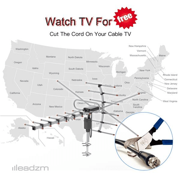 image-360°Rotation 45-230MHz/470-860MHz 15-22dB Outdoor Antenna