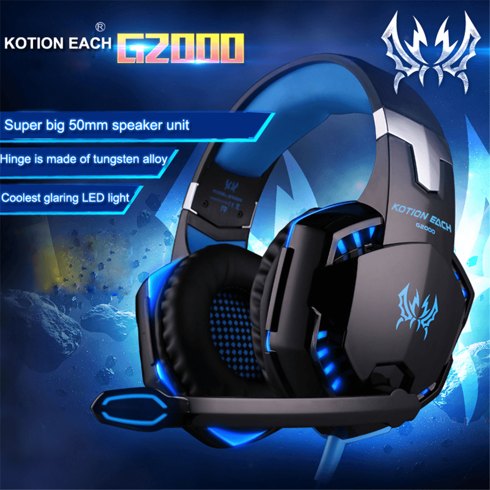image-KOTION EACH G2000 Stereo Gaming Headset for PC Laptop PS4 Xbox