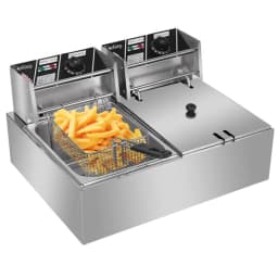 image-2500W 220-240V 12L Stainless Steel Double Cylinder Electric Fryer