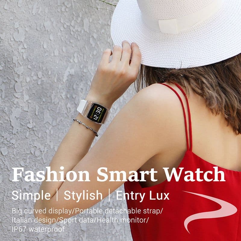 image-Smart Watch Health Monitoring Arc Glass Bracelet