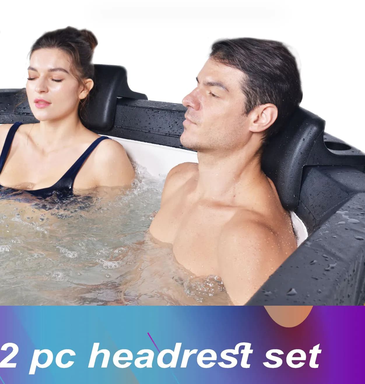 image-2-in-1 Hot Tub Head Rest & Drinks Holder