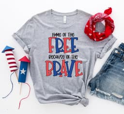 image-Bella Canvas 4th of July T-Shirt - Premium Cotton - Free & Brave Design