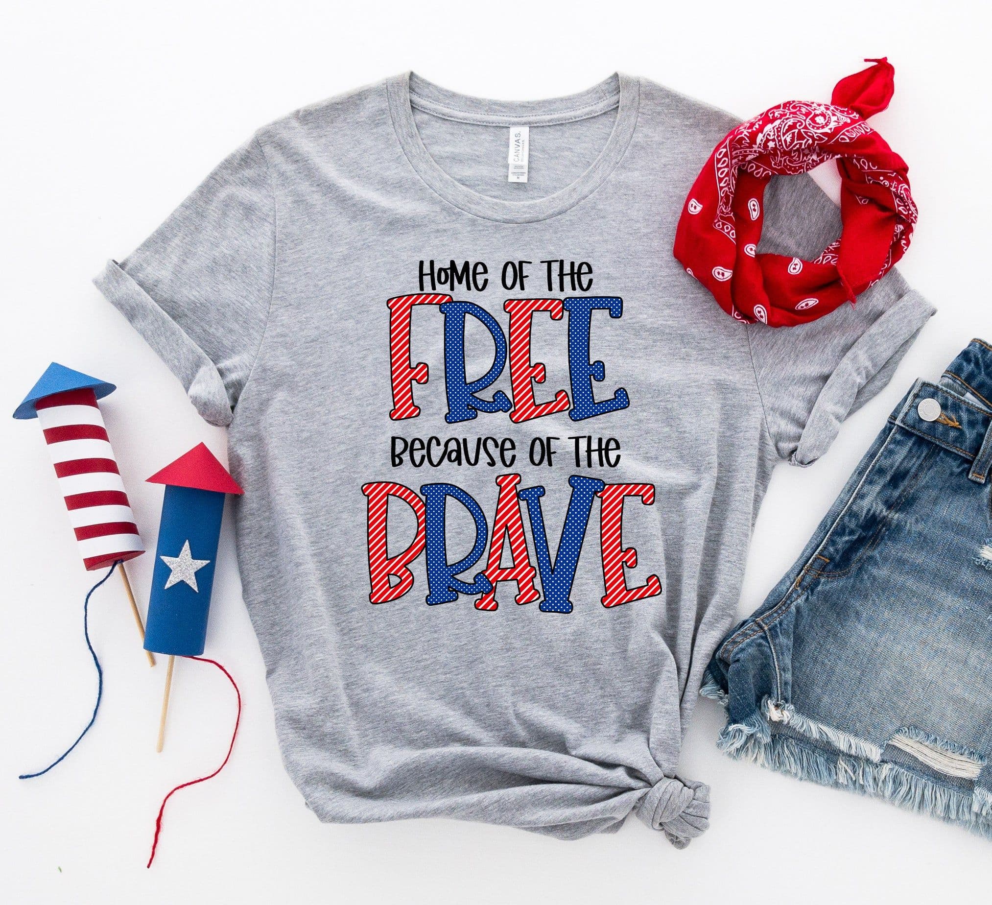 image-Bella Canvas 4th of July T-Shirt - Premium Cotton - Free & Brave Design