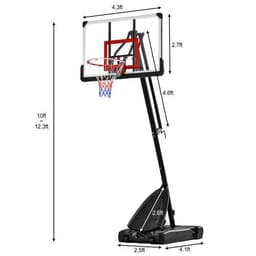 image-Basketball Hoop Basketball System 7.5ft-10ft Height Adjustable