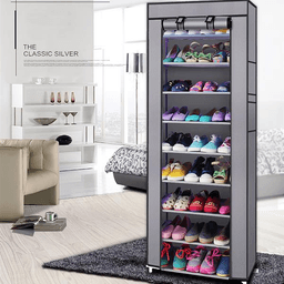 image-Fashionable Room-saving 9 Lattices Non-woven Fabric Shoe Rack