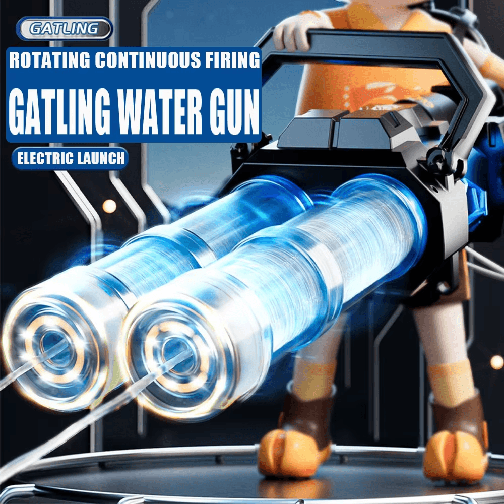 image-Electric Double Barrel Gatling Automatic Water Gun Toy