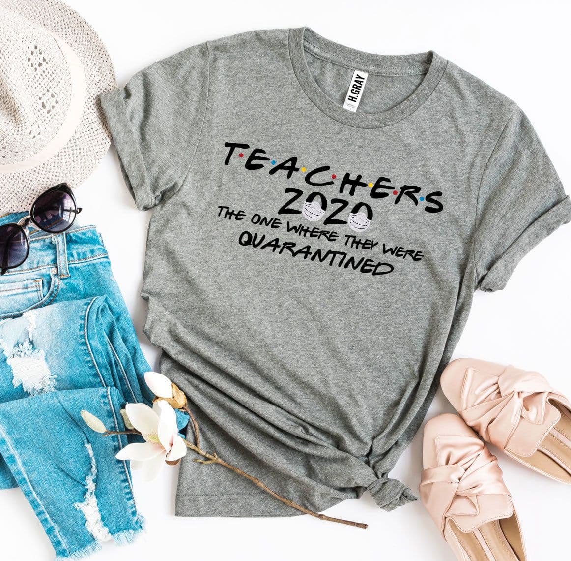 image-Bella Canvas 2020 Teachers T-shirt - Cotton - Sizes XS-3XL (64 characters)