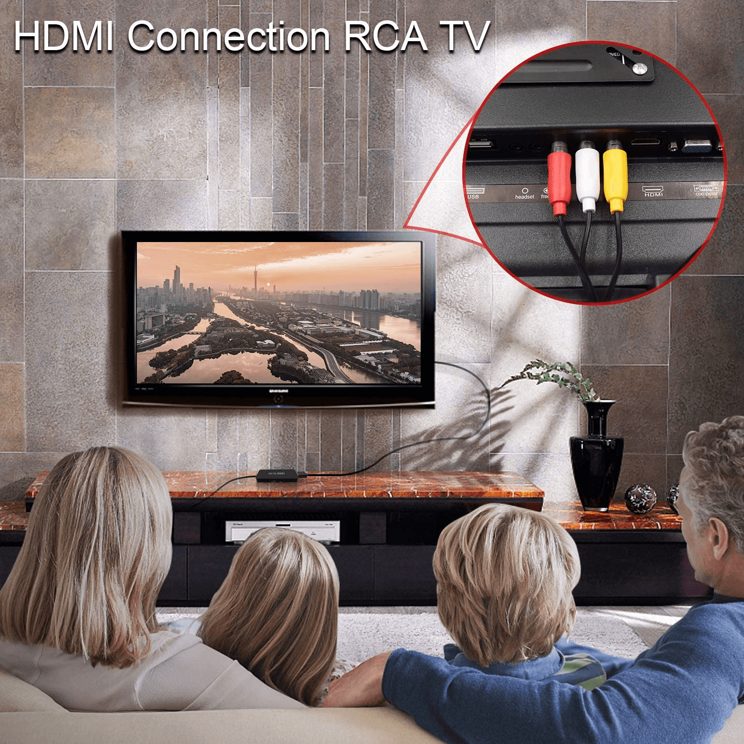 image-HDMI to AV Converter HDMI to Video Audio Adapter