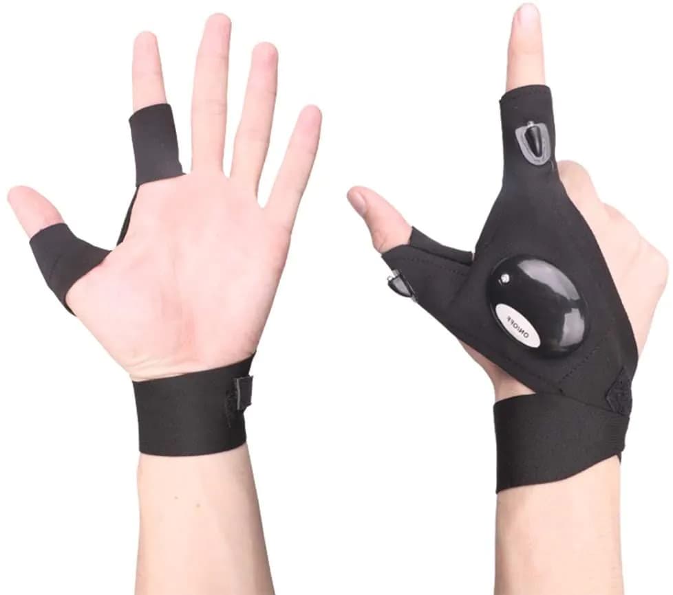 image-LED Flashlights Gloves Fingerless Lighting Gloves