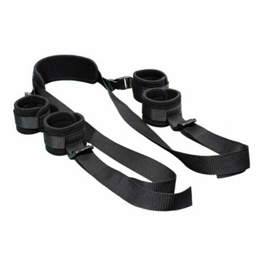 image-BDSM Fetish Wrist Ankle Straps Under Bed Bondage Restraint System