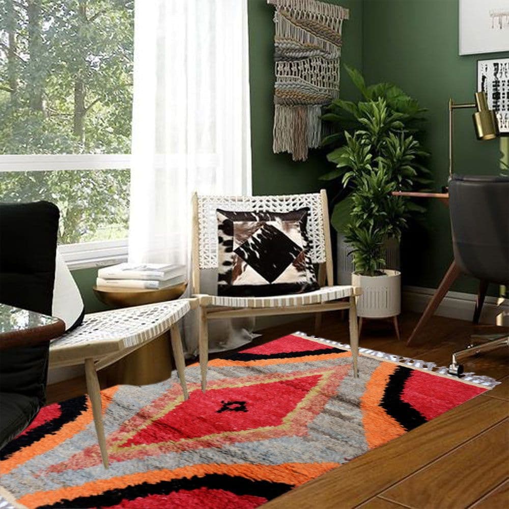 image-Berber Cornell Red Fluffy Soft Rug
