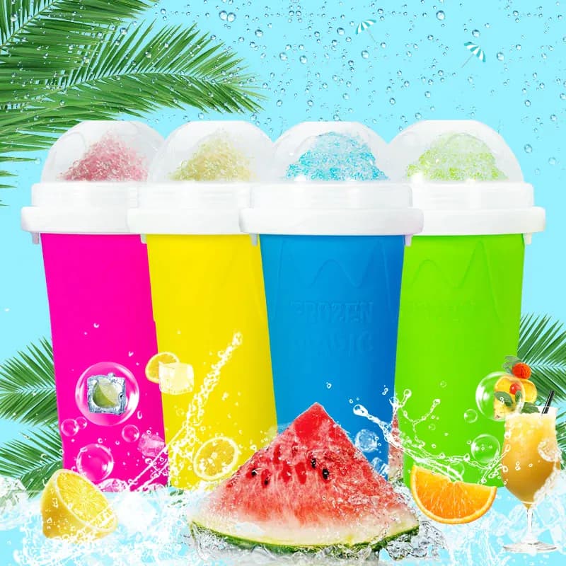 image-Quick Frozen Smoothies Slushy Cup Refrigeration Pinch Cup