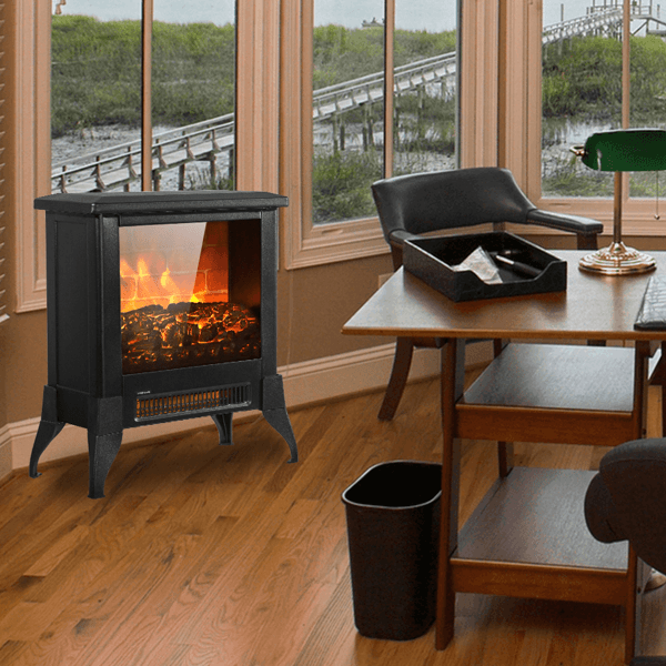 image-14 inch 1400w Freestanding Fireplace With Ntc Temperature Control Knob