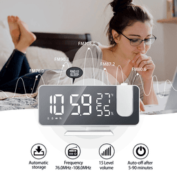 image-LED Digital Smart Alarm Clock Projector with FM Radio