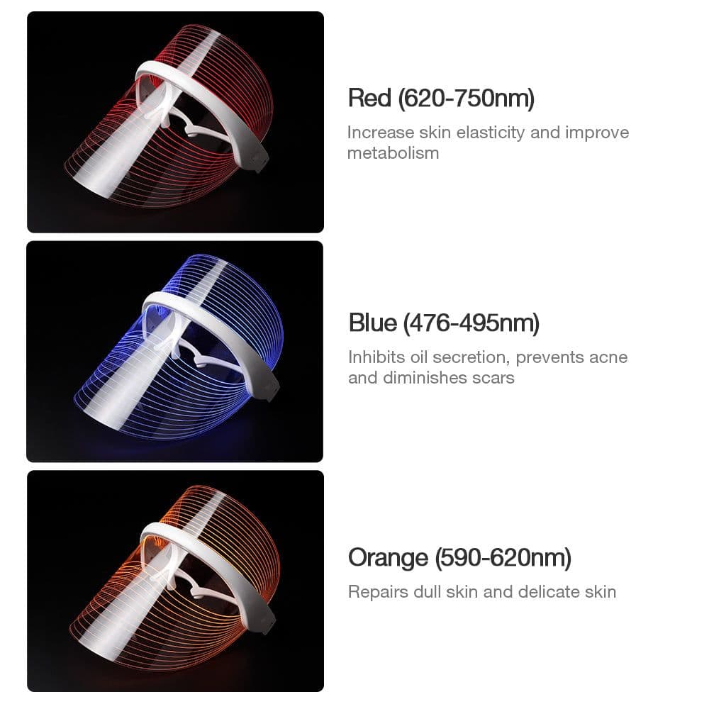 image-3 Colors LED Photon Light Therapy Facial Mask