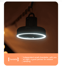 image-Portable Fan Outdoor Camping Tripod Desktop Fan With Led Light
