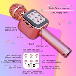 image-Karaoke Wireless Microphone Speaker Dance Light